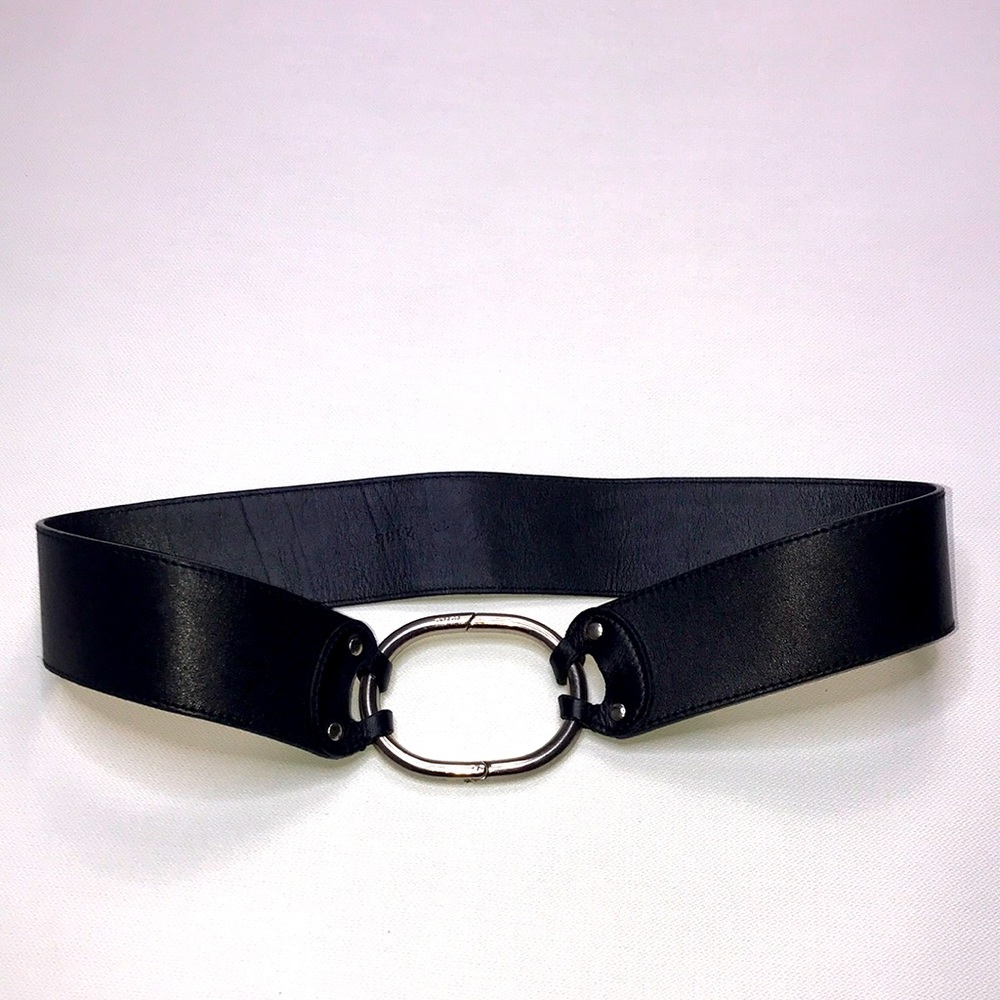 Prada vintage buckle ring leather belt small